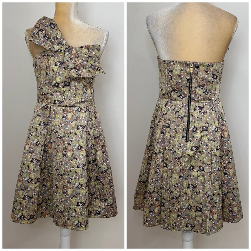 Kate Young x Target Strapless Bow A Line Dress Size 10 Multicolor Lined Pockets